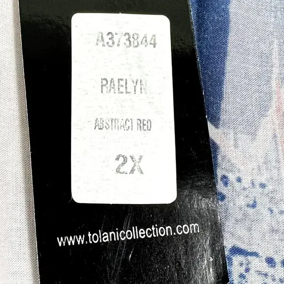 Tolani Collection Raelyn Open Front Kimono Cardigan Abstract Red Womens 2X - Picture 9 of 11